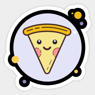 Kawaii Pizza Cartoon Cute Baby Face Sticker